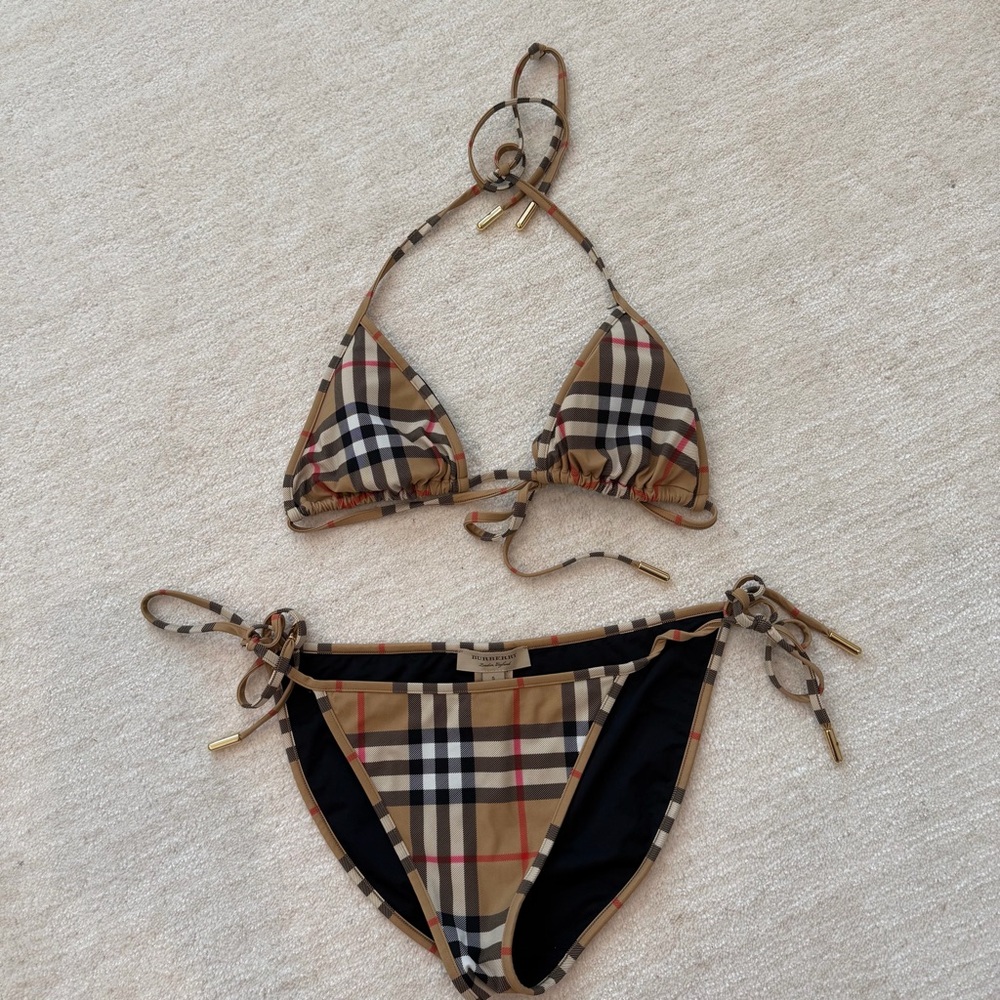 Burberry check triangle bikini set